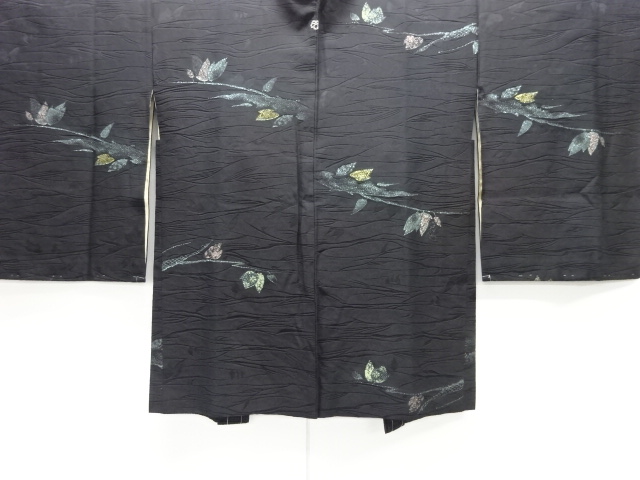 JAPANESE HAORI COAT / WOVEN FLOWER / ONE CREST 